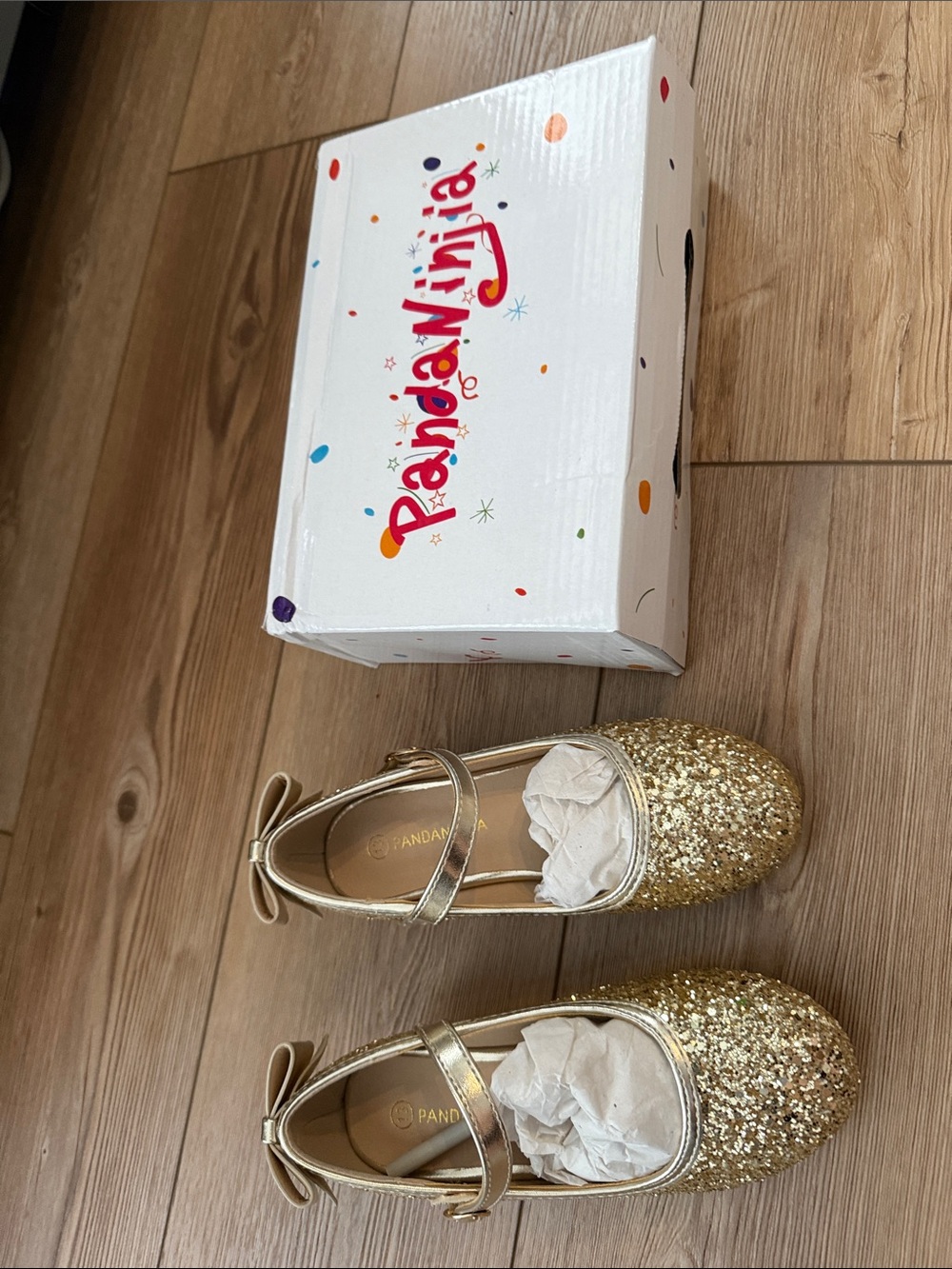 Primark Gold Glitter Mary Jane Dress Shoes